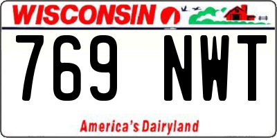 WI license plate 769NWT