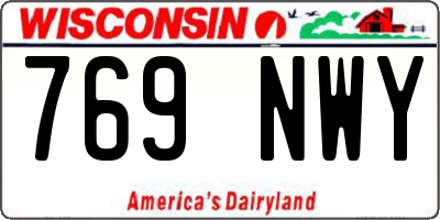 WI license plate 769NWY