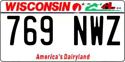 WI license plate 769NWZ