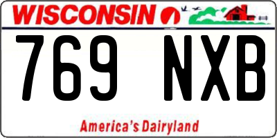 WI license plate 769NXB
