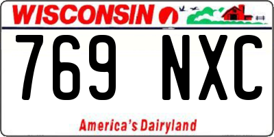 WI license plate 769NXC