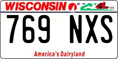 WI license plate 769NXS