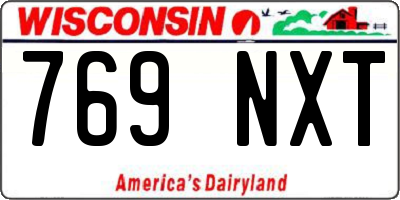 WI license plate 769NXT