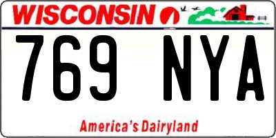 WI license plate 769NYA