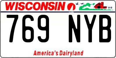 WI license plate 769NYB