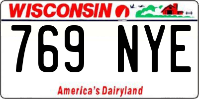 WI license plate 769NYE