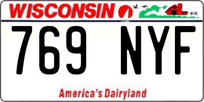 WI license plate 769NYF