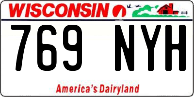 WI license plate 769NYH