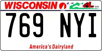 WI license plate 769NYI