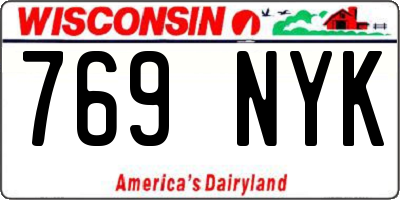 WI license plate 769NYK