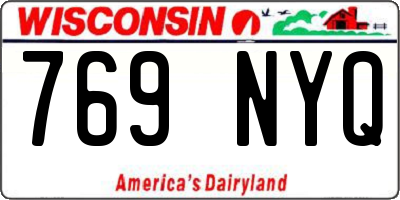 WI license plate 769NYQ