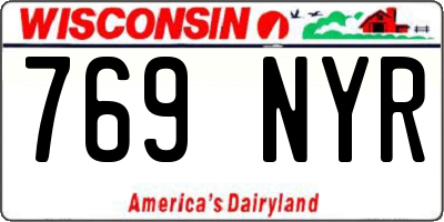 WI license plate 769NYR