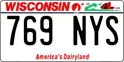 WI license plate 769NYS