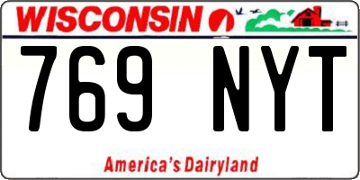 WI license plate 769NYT