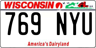 WI license plate 769NYU
