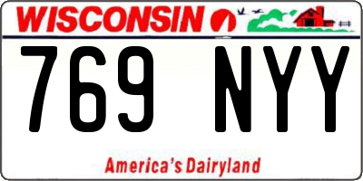 WI license plate 769NYY