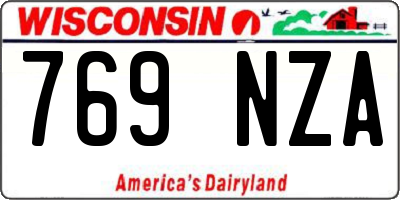WI license plate 769NZA