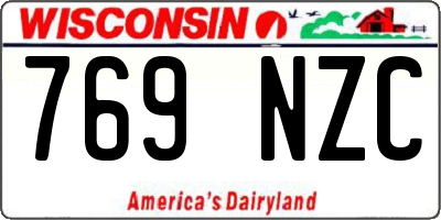 WI license plate 769NZC