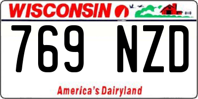 WI license plate 769NZD