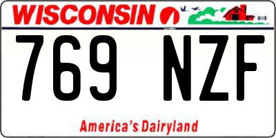 WI license plate 769NZF