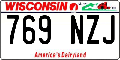 WI license plate 769NZJ