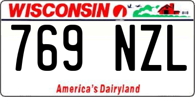 WI license plate 769NZL