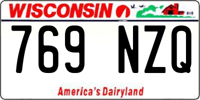 WI license plate 769NZQ