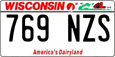 WI license plate 769NZS