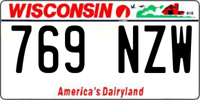 WI license plate 769NZW