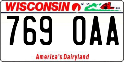WI license plate 769OAA