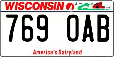 WI license plate 769OAB
