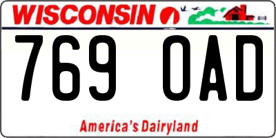 WI license plate 769OAD