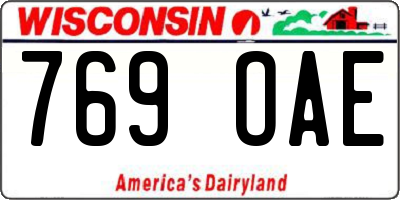 WI license plate 769OAE