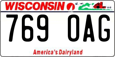 WI license plate 769OAG