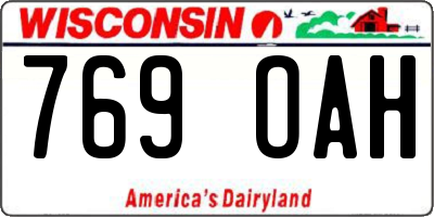 WI license plate 769OAH