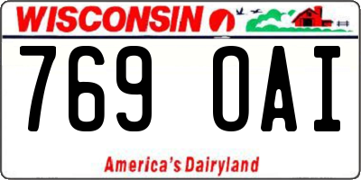 WI license plate 769OAI