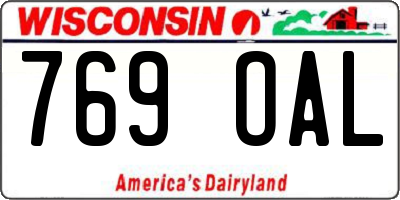 WI license plate 769OAL