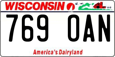 WI license plate 769OAN