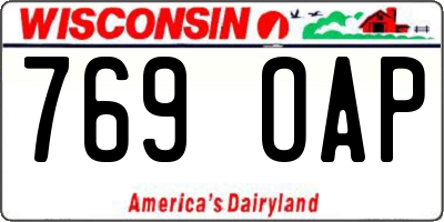 WI license plate 769OAP