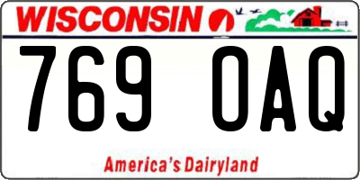 WI license plate 769OAQ