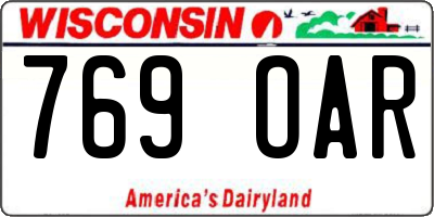 WI license plate 769OAR