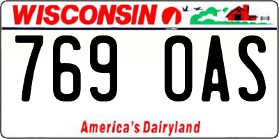WI license plate 769OAS