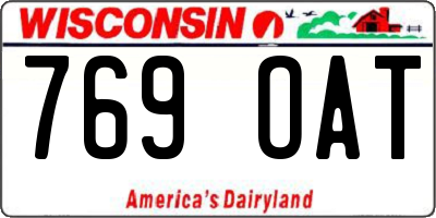 WI license plate 769OAT