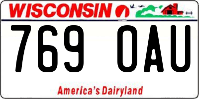 WI license plate 769OAU