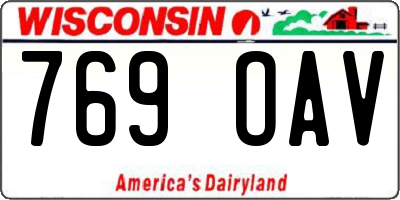 WI license plate 769OAV