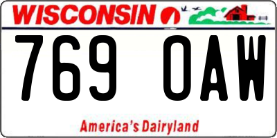 WI license plate 769OAW