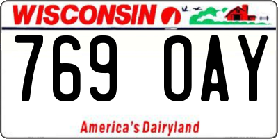 WI license plate 769OAY