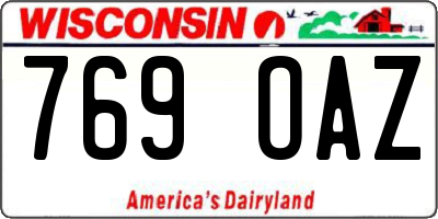 WI license plate 769OAZ