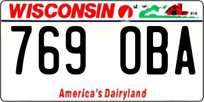 WI license plate 769OBA