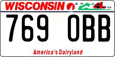 WI license plate 769OBB